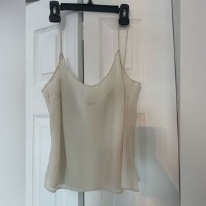 Sheer white/off white tank top. Strappy